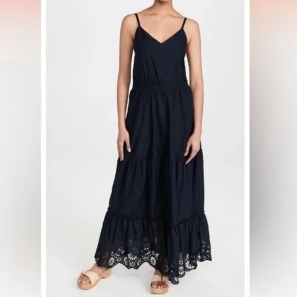 Splendid Kora Eyelet V-Neck Maxi Dress - size XL - Picture 1 of 11